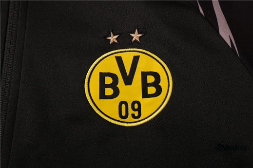 Veste Survetement Borussia Dortmund Foot Homme a Capuche Noir 2021-2022