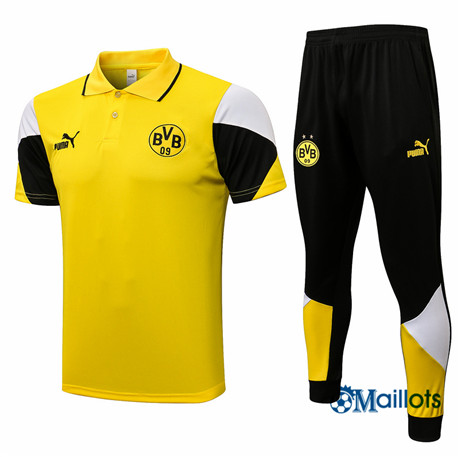 Grossiste Maillot Entraînement Polo Borussia Dortmund et Pantalon Ensemble Training Jaune 2021 2022