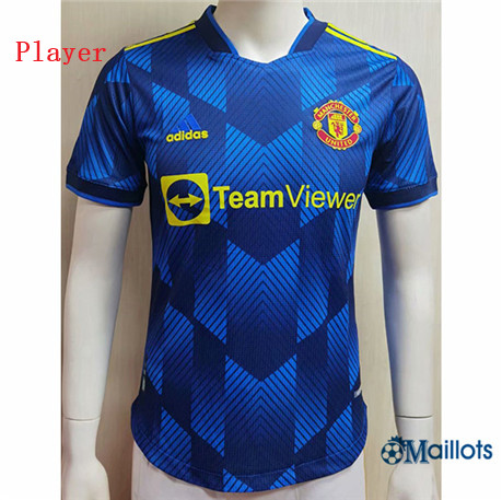 Grossiste Maillot foot Player Manchester United Bleu 2020 2021