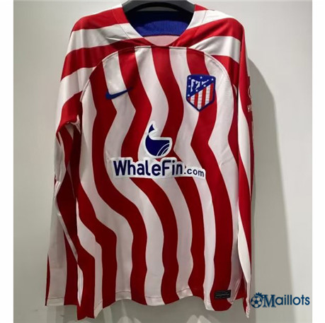 omaillots: Grossiste maillot foot Atletico Madrid Domicile Manche Longue 2022 2023 Chinois