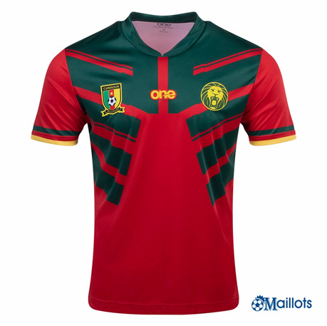 omaillots: Grossiste maillot foot Cameroun Third Rouge 2022 2023 moins cher