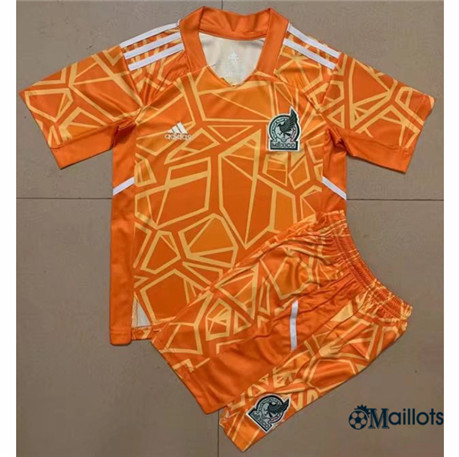 omaillots Maillot foot Mexique Enfant gardien de but Orange 2022-2023 Flocage