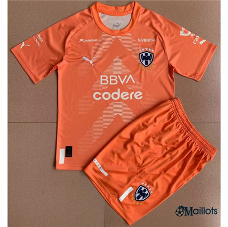 omaillots: Grossiste maillot foot Monterrey Enfant Gardien de but Orange 2022 2023 pas cher