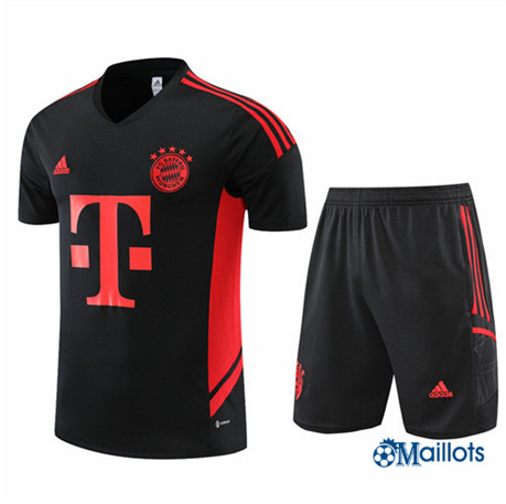 omaillots: Ensemble maillot foot Bayern Munich et Short Ensemble Training Ensemble Training Noir 2022 2023 moins cher