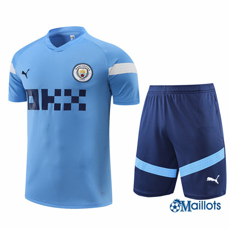 omaillots: Ensemble maillot foot Manchester City et Short Ensemble Training Ensemble Training Bleu 2022 2023 Online