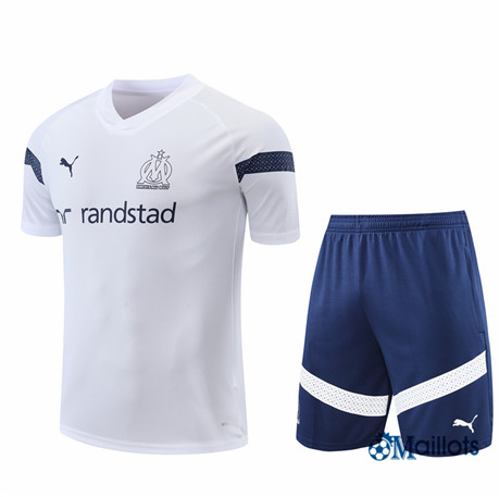 omaillots: Ensemble maillot foot Marseille OM et Short Ensemble Training Ensemble Training Blanc 2022 2023 Outlet