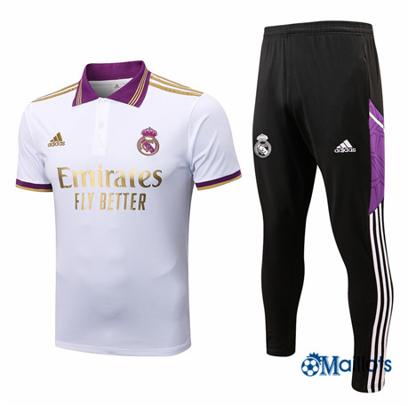 omaillots: Ensemble maillot foot Real Madrid polo et Pantalon Ensemble Training 2022 2023 discout