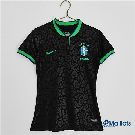 omaillots Maillot foot Brésil Femme Third Noir/Vert 2022-2023 grossiste