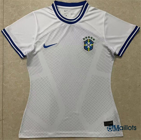 omaillots Maillot foot Brésil Femme Blanc 2022-2023 Original