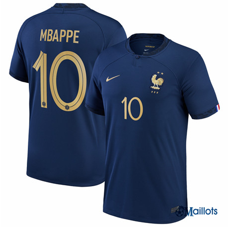 omaillots: Grossiste maillot foot France Domicile Mbappe 10 2022 2023 Thailande