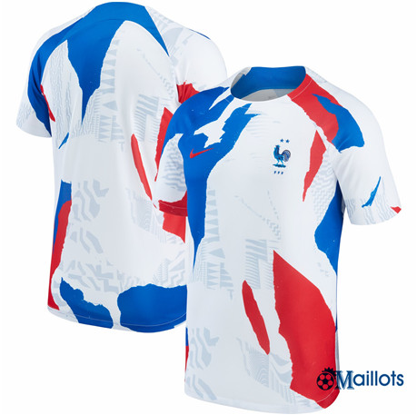 omaillots Maillot foot France Pre-Match Blanc 2022-2023 grossiste