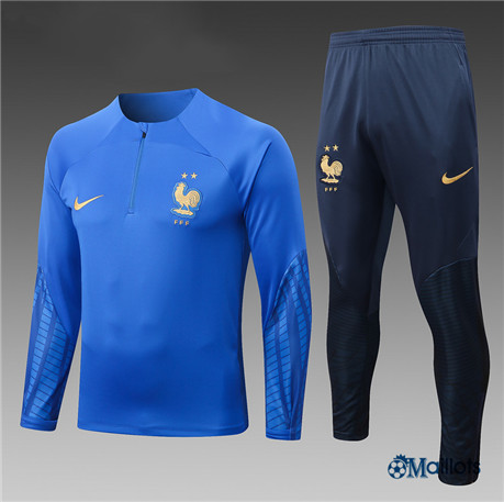 omaillots: Ensemble maillot Survetement foot France Enfant & Junior Bleu 2022 2023 en ligne
