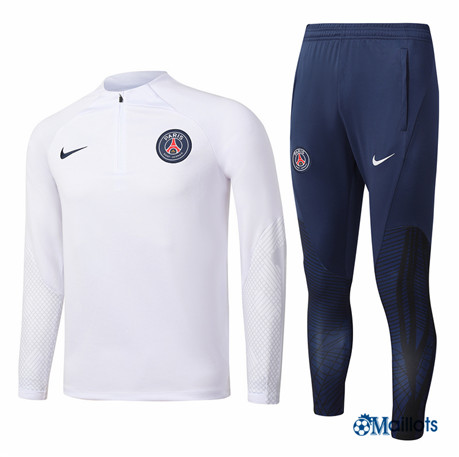 omaillots: Ensemble maillot Survetement foot Paris PSG Enfant & Junior Blanc 2022 2023 en ligne