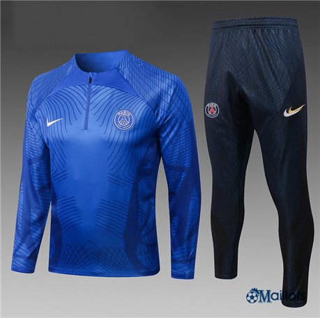 omaillots: Ensemble maillot Survetement foot Paris PSG Enfant & Junior Bleu 2022 2023 discout
