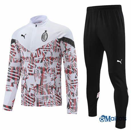 omaillots: Ensemble maillot Survetement AC Milan Foot Homme 2022 2023 Flocage