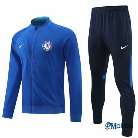 omaillots: Ensemble maillot Veste Survetement Chelsea FC Foot Homme Bleu 2022 2023 Online