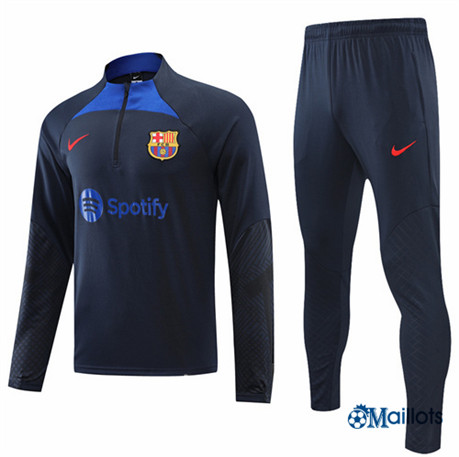 omaillots: Ensemble maillot Survetement FC Barcelone Foot Homme Bleu 2022 2023 Original