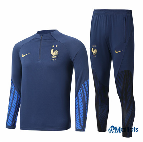 omaillots: Ensemble maillot Survetement France Foot Homme Bleu 2022 2023 Outlet