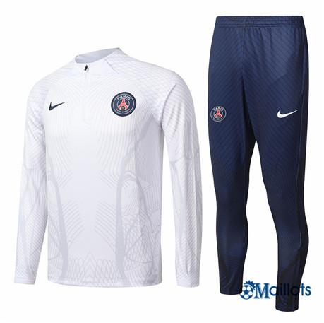 omaillots: Ensemble maillot Survetement Paris PSG Foot Homme Blanc 2022 2023 Original
