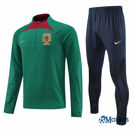 omaillots: Ensemble maillot Survetement Portugal Foot Homme Vert 2022 2023 Original