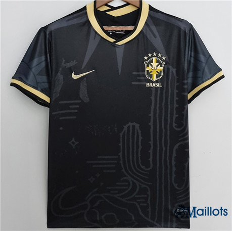 Grossiste omaillots Maillot Foot Brésil Noir Coupe du Monde 2022 2023