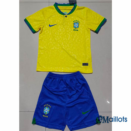 Grossiste omaillots Maillot Foot Brésil Enfant Domicile 2022 2023