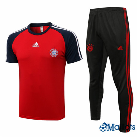 Grossiste omaillots Maillot Foot Entraînement Bayern Munich et Pantalon Ensemble Training Rouge/Bleu Marine 2022 2023