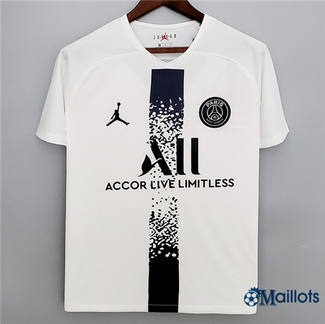 Grossiste omaillots Maillot Foot PSG Jordan Special Edition Noir/Blanc 2022 2023