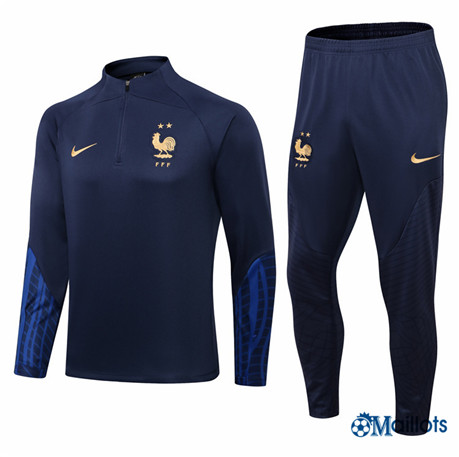 omaillots Maillot de football Survetement France Foot Homme Bleu Marine 2022 2023 om466