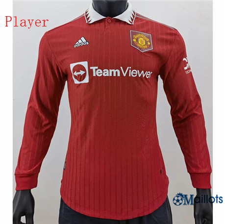 Grossiste Maillot foot Manchester United Player Domicile Manche Longue 2022-2023