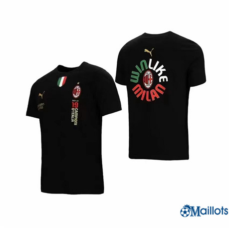 Grossiste Maillot foot Milan AC Noir T-shirt 2022-2023