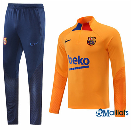 Maillot Survetement FC Barcelone Foot Homme Orange 2022-2023