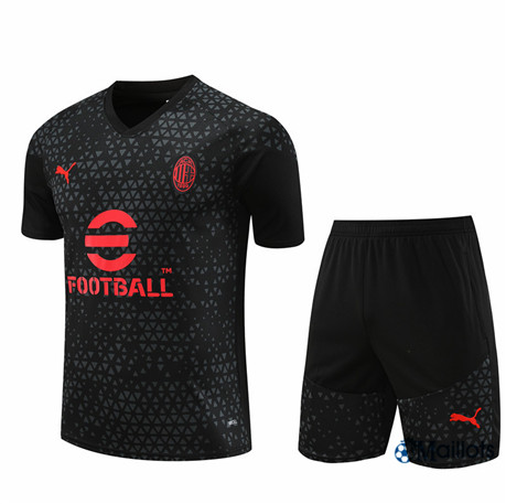 Maillot football AC Milan et Shorts Ensemble Entraînement Noir 2023 2024 omN253