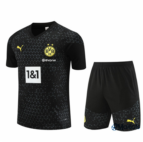 Maillot football Borussia Dortmund et Shorts Ensemble Entraînement Noir 2023 2024 omN156