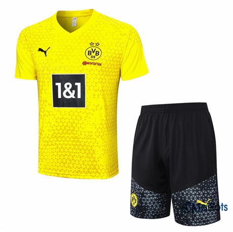 Maillot football Borussia Dortmund et Shorts Ensemble Entraînement Jaune 2023 2024 omN158