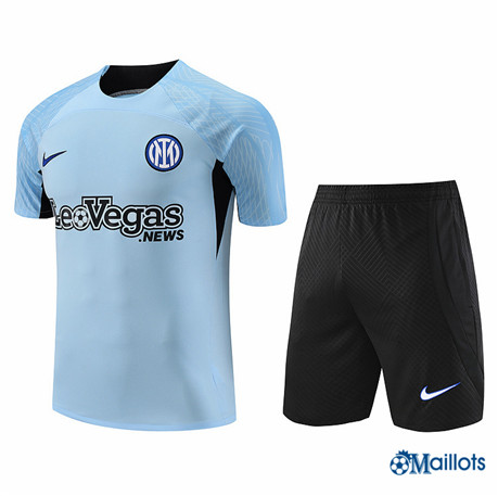 Maillot football Inter Milan et Shorts Ensemble Entraînement Bleu 2023 2024 omN262