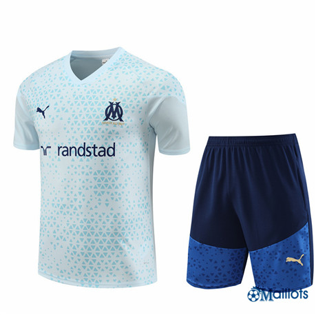 Maillot football Marseille OM et Shorts Ensemble Entraînement Bleu Ciel 2023 2024 omN186