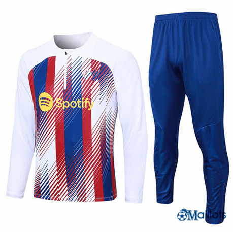 Survetement FC Barcelone Homme Blanc 2023 2024 omN376