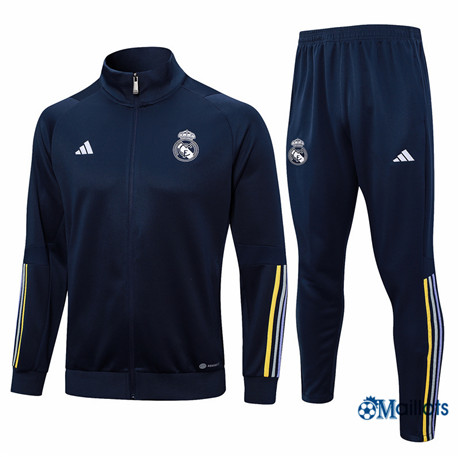 Veste Survetement Real Madrid Homme Bleu marine 2023 2024 omN393