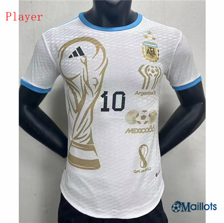 Grossiste Maillot de football Argentine Player 3 étoiles Especial Blanc 2022-2023 om9160