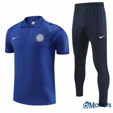 Omaillots Flocage Ensemble Maillot Foot Entraînement Chelsea FC et Pantalon Ensemble Training Bleu 2022