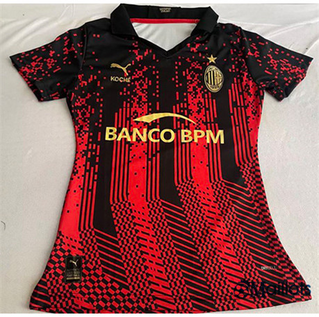 Grossiste Omaillots maillot Milan AC Femme Rouge 2023 2024