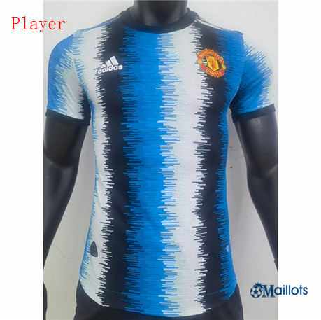 Grossiste Omaillots maillot Manchester United Player training Bleu/Blanc 2023 2024