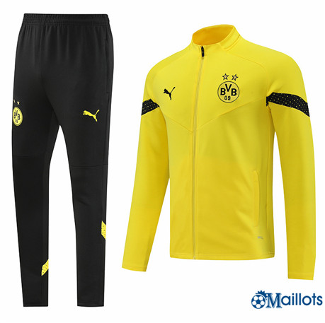Grossiste Mode ‎Ensemble Maillot Veste Survêtement foot Borussia Dortmund Homme jaune 2022