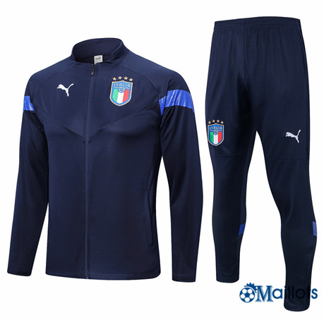 Omaillots Mode ‎ Ensemble Maillot Veste Survêtement foot Italie Homme Bleu 2022