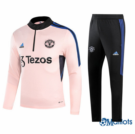 Omaillots Mode ‎ Ensemble Maillot Survêtement foot Manchester United Homme rose 2022