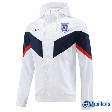 Omaillots Flocage Maillot Foot Coupe vent Training Angleterre Blanc 2022