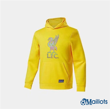 Omaillots Flocage Maillot Foot Sweat à Capuche - Training FC Liverpool jaune 2022