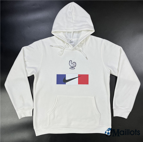 Grossiste Mode ‎Maillot Foot Sweat à Capuche - Training France Blanc 2023 2024