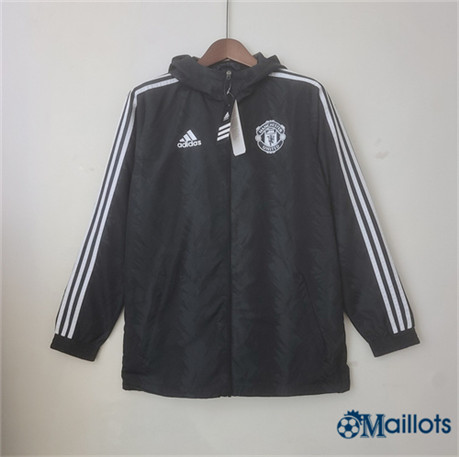 Omaillots Mode ‎ Maillot Foot Coupe vent Training Manchester United noir 2022